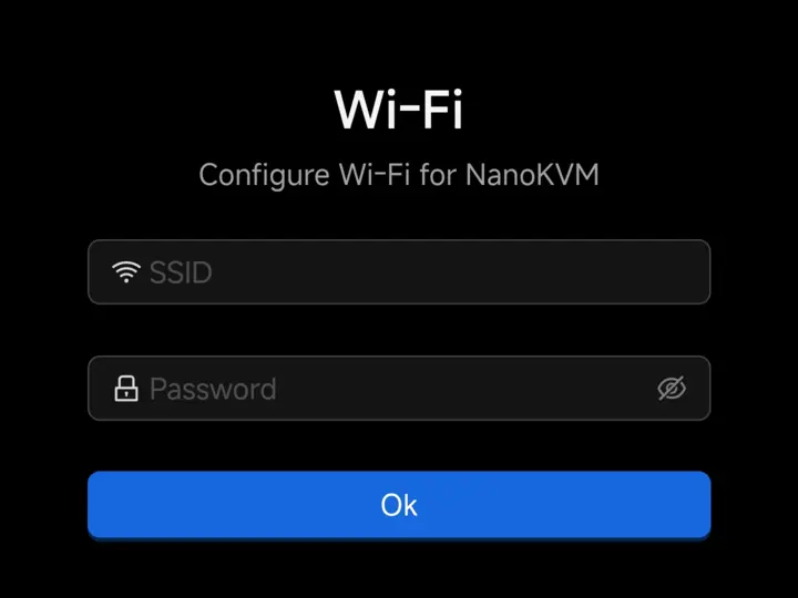 NanoKVM Go phone Wi-Fi configuration page