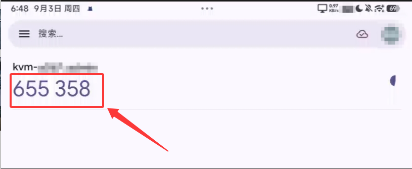 NanoKVM Go authentication code in the authenticator app